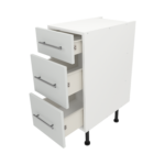 Pre Assembled Modern 350mm fitted kitchen 3 Drawer unit matt light grey