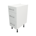 Pre Assembled Modern 350mm fitted kitchen 3 Drawer unit matt light grey