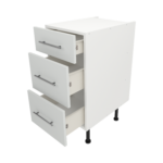 Pre Assembled Modern 400mm fitted kitchen 3 Drawer unit matt light grey