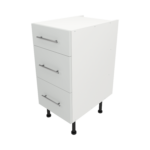 Pre Assembled Modern 400mm fitted kitchen 3 Drawer unit matt light grey