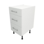 Pre Assembled Modern 450mm fitted kitchen 3 Drawer unit matt light grey