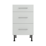 Pre Assembled Modern 500mm fitted kitchen 3 Drawer unit matt light grey