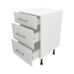 Pre Assembled Modern 500mm fitted kitchen 3 Drawer unit matt light grey