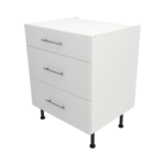 Pre Assembled Modern 700mm fitted kitchen 3 Drawer unit matt light grey