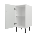 Pre Assembled Modern 400mm fitted kitchen base unit matt light grey