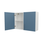 Pre Assembled Modern 1000mm fitted kitchen wall unit matt misty blue