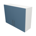 Pre Assembled Modern 1000mm fitted kitchen wall unit matt misty blue