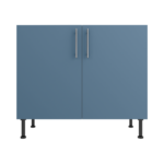 Pre Assembled Modern 1000mm fitted kitchen universal base unit matt misty blue