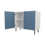 Pre Assembled Modern 1000mm fitted kitchen universal base unit matt misty blue