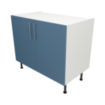 Pre Assembled Modern 1000mm fitted kitchen universal base unit matt misty blue