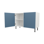 Pre Assembled Modern 1200mm fitted kitchen universal base unit matt misty blue
