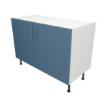 Pre Assembled Modern 1200mm fitted kitchen universal base unit matt misty blue
