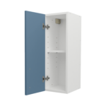 Pre Assembled Modern 250mm fitted kitchen wall unit matt misty blue