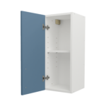 Pre Assembled Modern 300mm fitted kitchen wall unit matt misty blue
