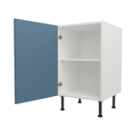 Pre Assembled Modern 500mm fitted kitchen base unit matt misty blue