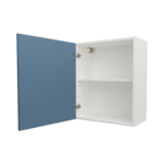 Pre Assembled Modern 600mm fitted kitchen wall unit matt misty blue