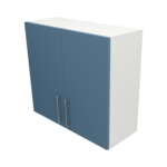Pre Assembled Modern 800mm fitted kitchen wall unit matt misty blue