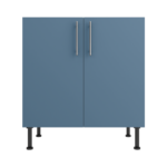 Pre Assembled Modern 800mm fitted kitchen universal base unit matt misty blue