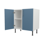 Pre Assembled Modern 800mm fitted kitchen universal base unit matt misty blue