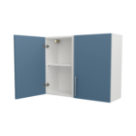Pre Assembled Modern 900mm fitted kitchen wall unit matt misty blue