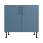 Pre Assembled Modern 900mm fitted kitchen universal base unit matt misty blue