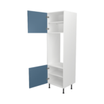 Pre Assembled Modern Double Housing Kitchen Larder fitted Unit Matt misty blue