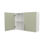 Pre Assembled Modern 1000mm fitted kitchen wall unit matt sage green