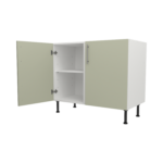 Pre Assembled Modern 1000mm fitted kitchen universal base unit matt sage green