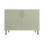 Pre Assembled Modern 1200mm fitted kitchen universal base unit matt sage green
