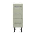 Pre Assembled Modern 300mm fitted kitchen 3 Drawer unit matt sage green