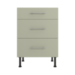 Pre Assembled Modern 600mm fitted kitchen 3 Drawer unit matt sage green