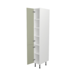 Pre Assembled Modern 300mm Tall Kitchen Larder fitted unit matt sage green