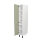 Pre Assembled Modern 350mm Tall Kitchen Larder fitted unit matt sage green