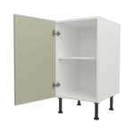 Pre Assembled Modern 450mm fitted kitchen base unit matt sage green