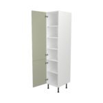 Pre Assembled Modern 450mm Tall Kitchen Larder fitted unit matt sage green