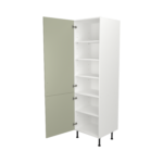 Pre Assembled Modern 600mm Tall Kitchen Larder fitted unit matt sage green