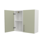 Pre Assembled Modern 800mm fitted kitchen wall unit matt sage green