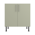 Pre Assembled Modern 800mm fitted kitchen universal base unit matt sage green