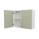 Pre Assembled Modern 900mm fitted kitchen wall unit matt sage green