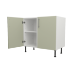 Pre Assembled Modern 900mm fitted kitchen universal base unit matt sage green