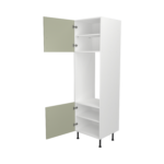 Pre Assembled Modern Double Housing Kitchen Larder fitted Unit Matt sage green