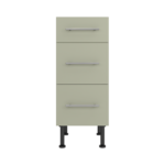 Pre Assembled Modern 350mm fitted kitchen 3 Drawer unit matt sage green