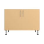 Pre Assembled Modern 1200mm fitted kitchen universal base unit matt yellow