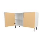 Pre Assembled Modern 1200mm fitted kitchen universal base unit matt yellow