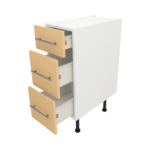 Pre Assembled Modern 300mm fitted kitchen 3 Drawer unit matt yellow