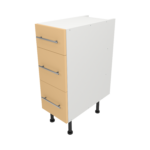 Pre Assembled Modern 300mm fitted kitchen 3 Drawer unit matt yellow