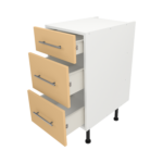 Pre Assembled Modern 400mm fitted kitchen 3 Drawer unit matt yellow