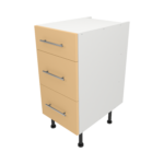 Pre Assembled Modern 400mm fitted kitchen 3 Drawer unit matt yellow