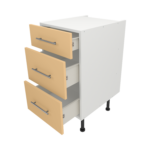 Pre Assembled Modern 450mm fitted kitchen 3 Drawer unit matt yellow