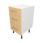 Pre Assembled Modern 450mm fitted kitchen 3 Drawer unit matt yellow